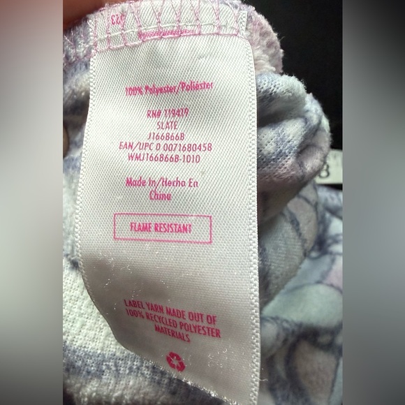 💛 2/$20 Kids Girls Justice Sleep Romper One Piece Butterfly Print Size M - Picture 5 of 9